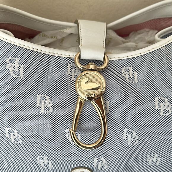 New Dooney and Bourke Blue Medium Logo Lock Satchel - Picture 13 of 14
